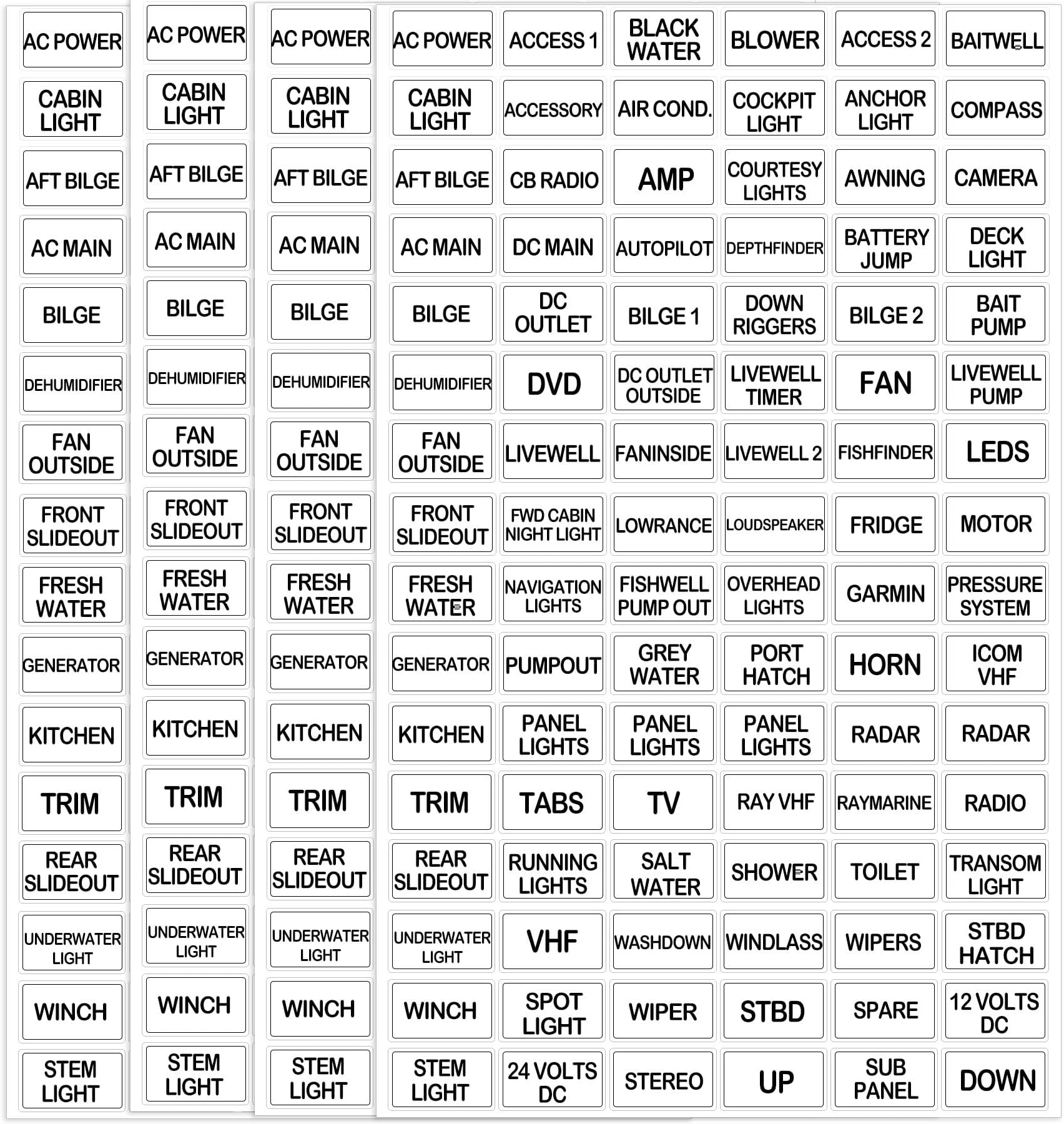 288 Pcs White Marine Boat Dash Board Switch Instrument