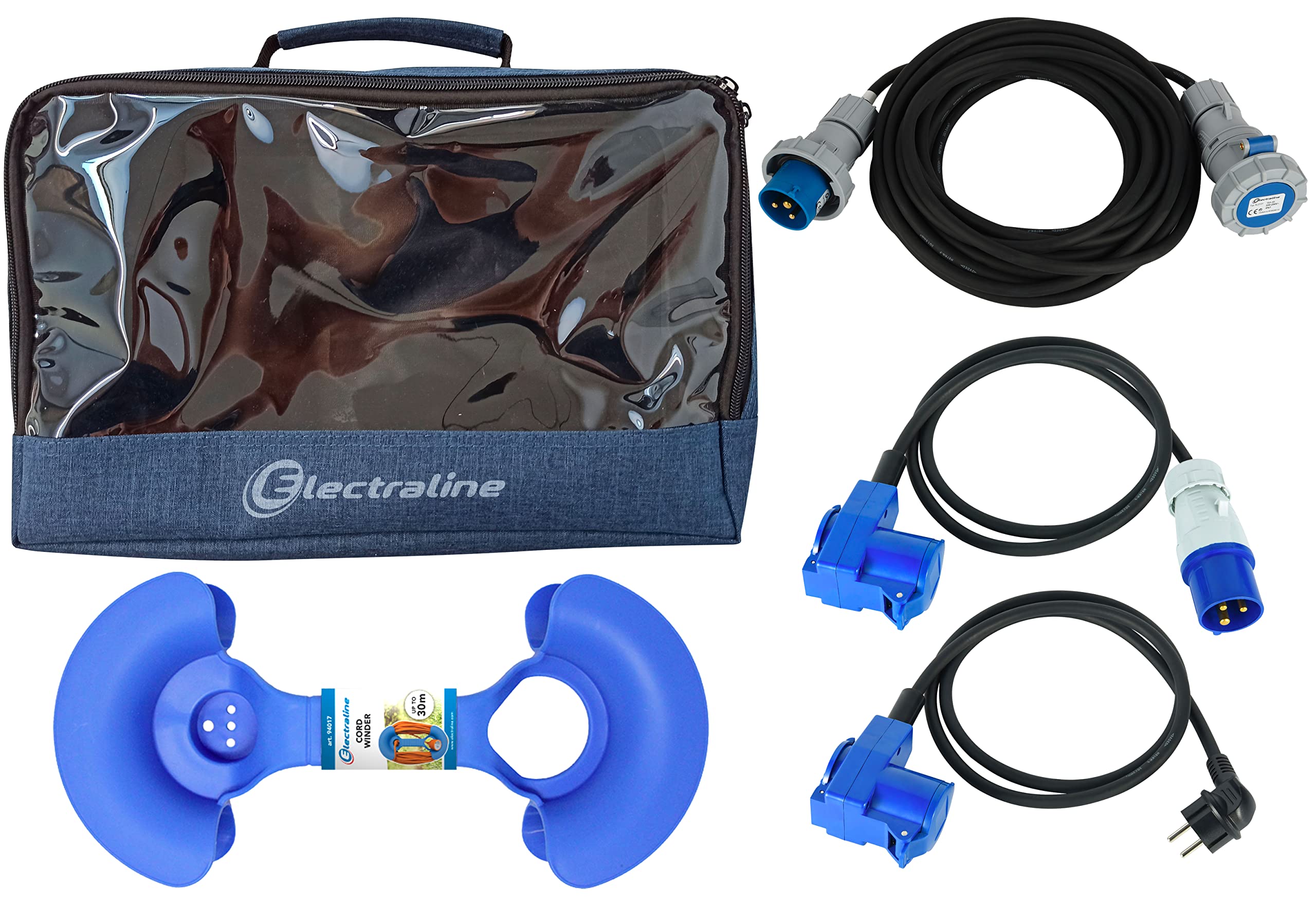 Electraline 92412 - Extensión Industrial de Goma, Color Azul