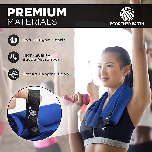 Miniatura 5 de Juego de toallas de microfibra para viajes y deportes, secado rápido, superabsorbente, compacto, ligero, para camping, senderismo, playa, yoga,