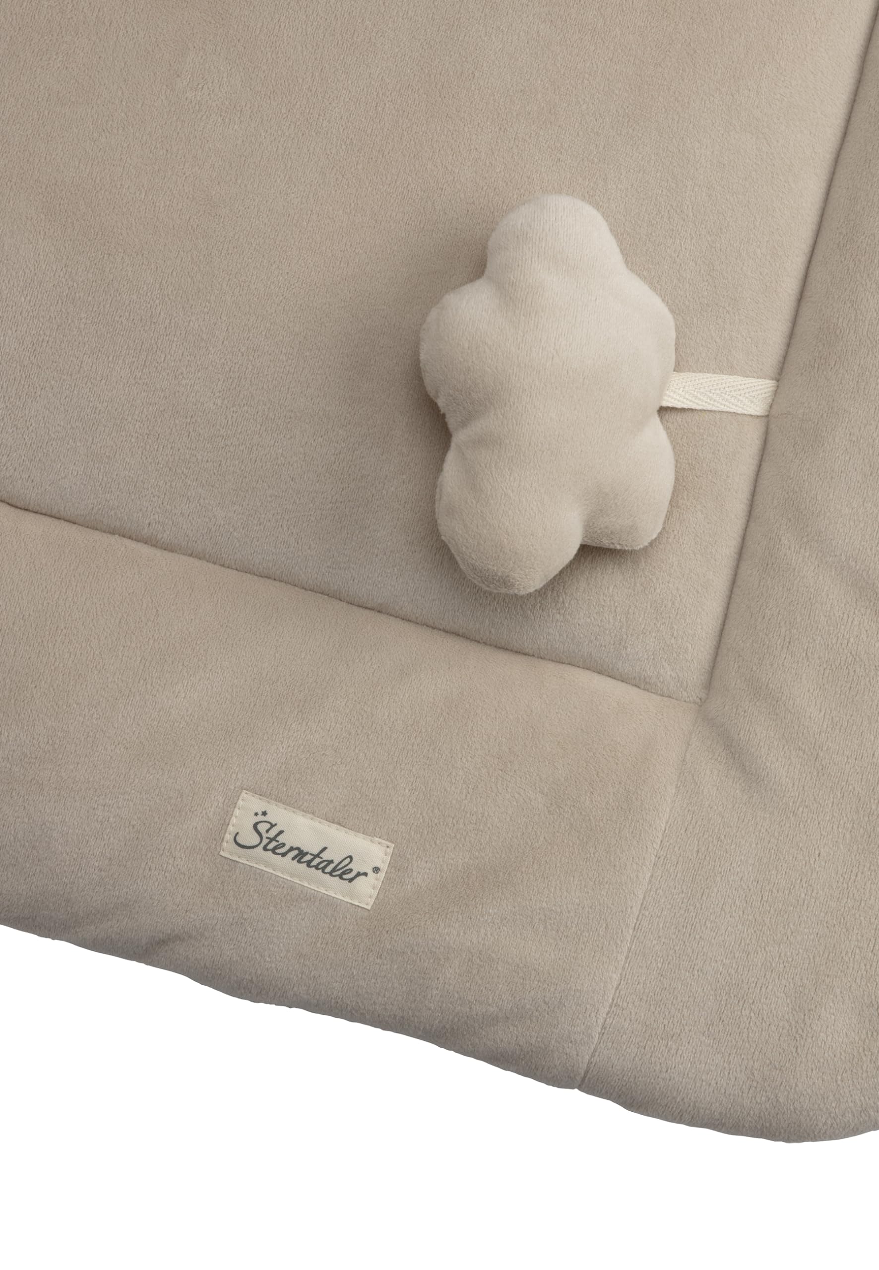 Spieldecke Ente Edda Lou, Baby Krabbeldecke 100 x 100 cm mit Spiegel, Knisterpapier, Quietsche und Rassel,