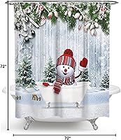 Vista 8 de Cortina de Ducha de Navidad Atwqevon, Juego de Cortina de Ducha Gracioso para Niños, Cortinas de Ducha para Baño, Juegos de Cortinas de Ducha