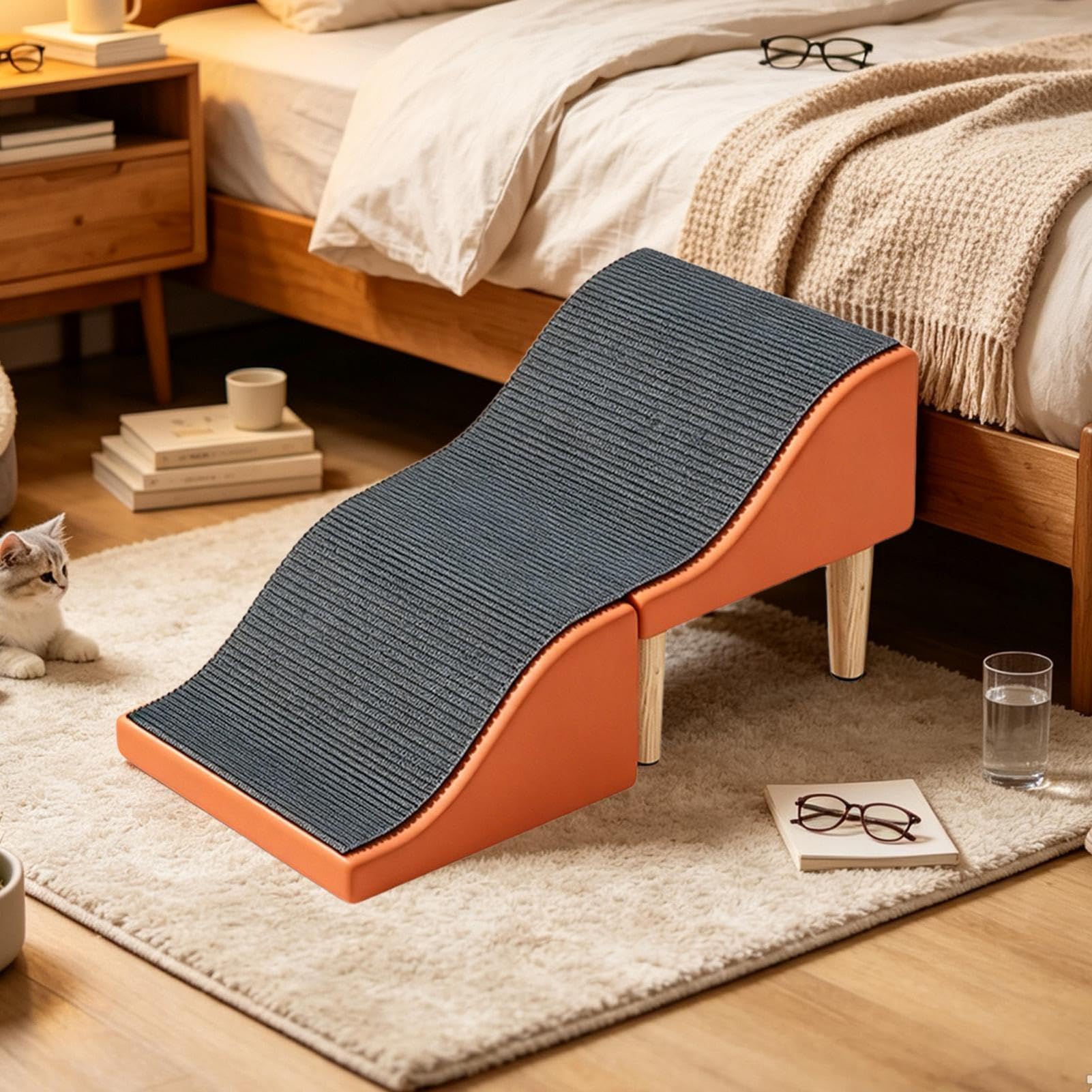 Hundetreppe für Couch Faltbare verwandelbare Treppenrampe aus Holz