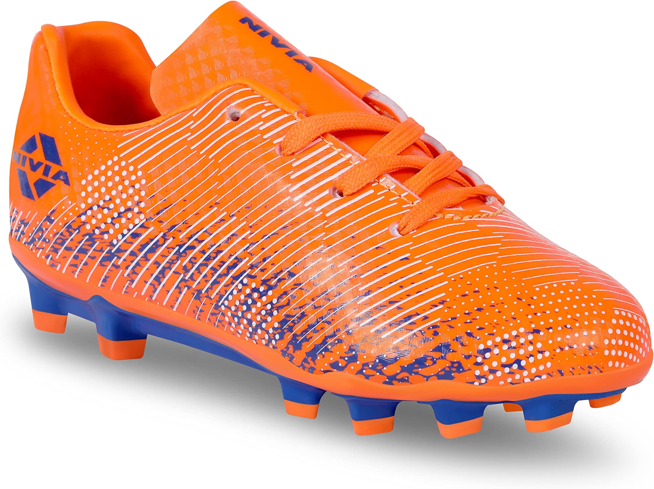 Boys Encounter Kids Football StudNivia Kids Encounter 9.0 Orange-Royal Blue UK - 1