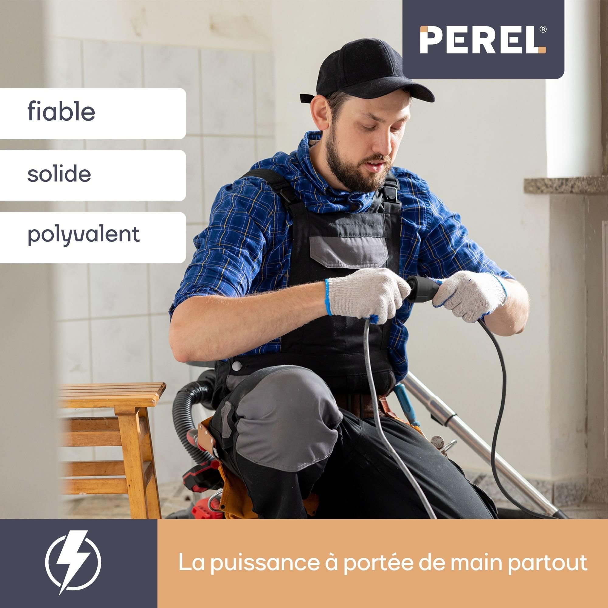 Perel - Rallonge Électrique avec 2 Prises - Usage Extérieur - SCHUKO - 20 M