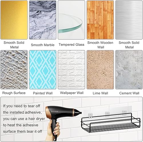 Miniatura 6 de Adhesivos para la ducha, almohadilla adhesiva transparente para la pared, sin rastro, tira de gancho para la ducha, estantes de cocina, estantes de