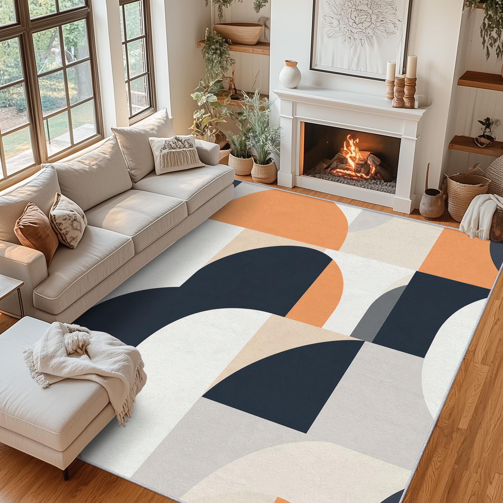 Moquette pour salon facile à nettoyer de 160x230 cm en finir avec les tapis qui glissent