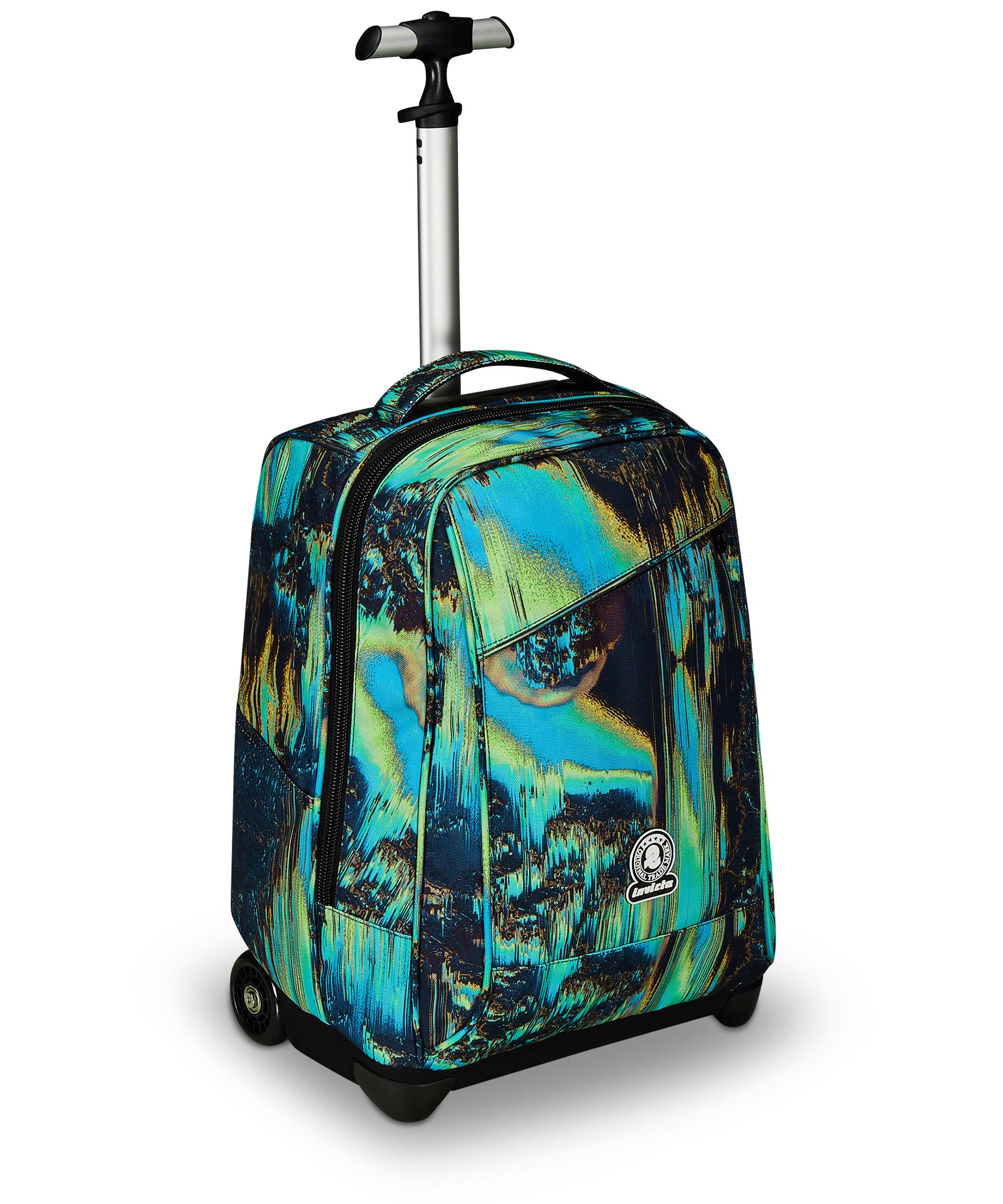 Zaino Trolley Invicta Benin Fantasy 38L Nero | 2 In 1 Scuola E Viaggio | Porta Laptop 14'' - Foto 12