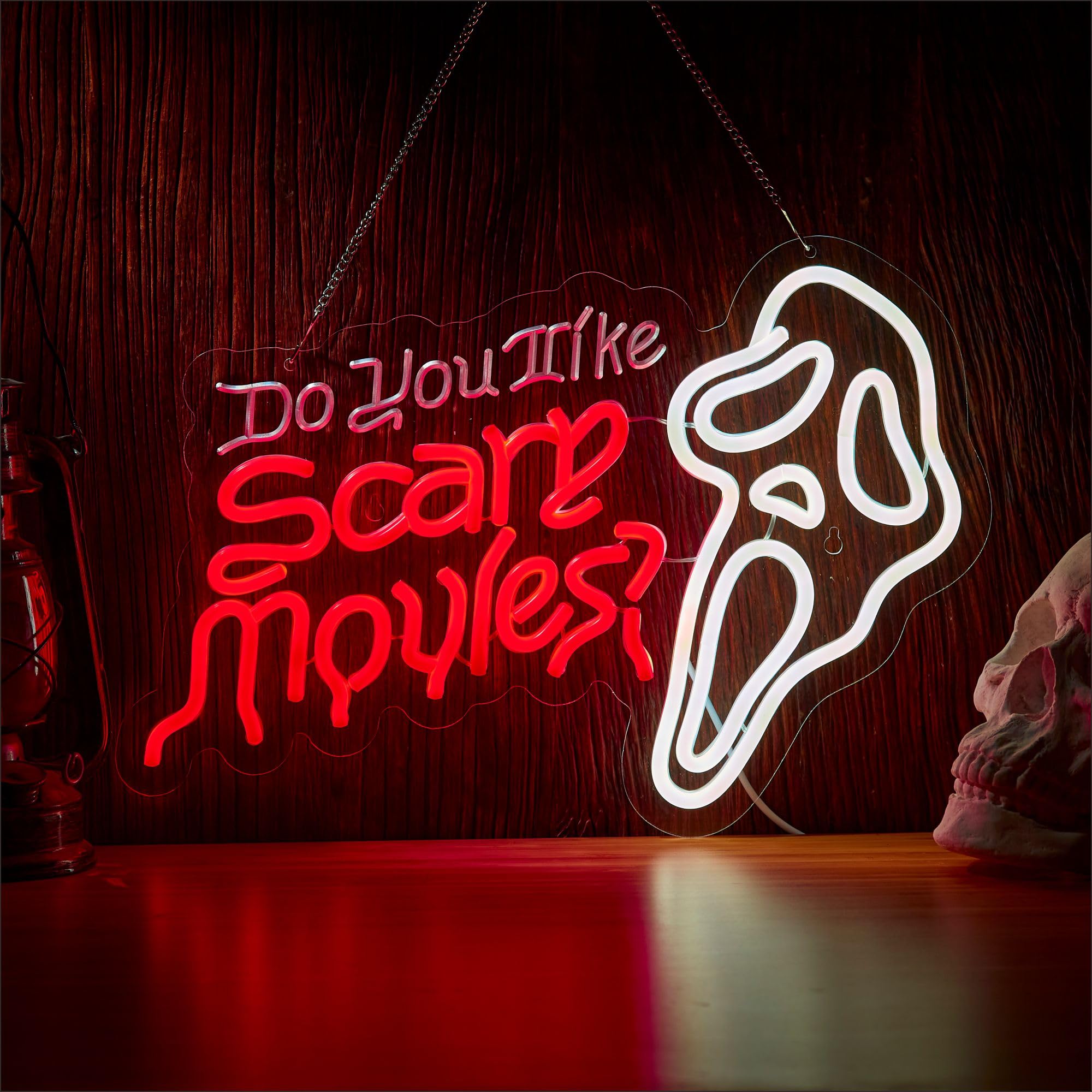 Do You Like Scary Movies Neon Sign for Wall Decorhorror tema cinema, sala giochi, stanza decorazione in stile gotico, grotta uomo, cinema horror, Internet bar, casa infestata, stanza di fuga