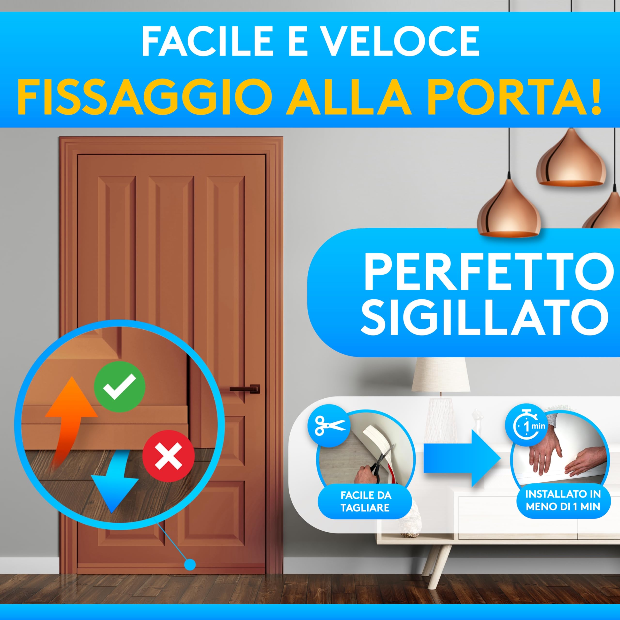 SilverRack Paraspifferi porta blindata Premium - Paraspifferi sottoporta - 1x1m Marrone - Paraspiffero Isolante dal Freddo Ideale per l'Isolamento Acustico - Paraspiffero per Porta d'Ingresso