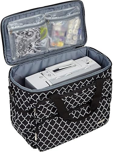 Miniatura 2 de NICOGENA Estuche de transporte para máquina de coser, bolsa de viaje universal con correa para el hombro para cantante, hermano, Janome y