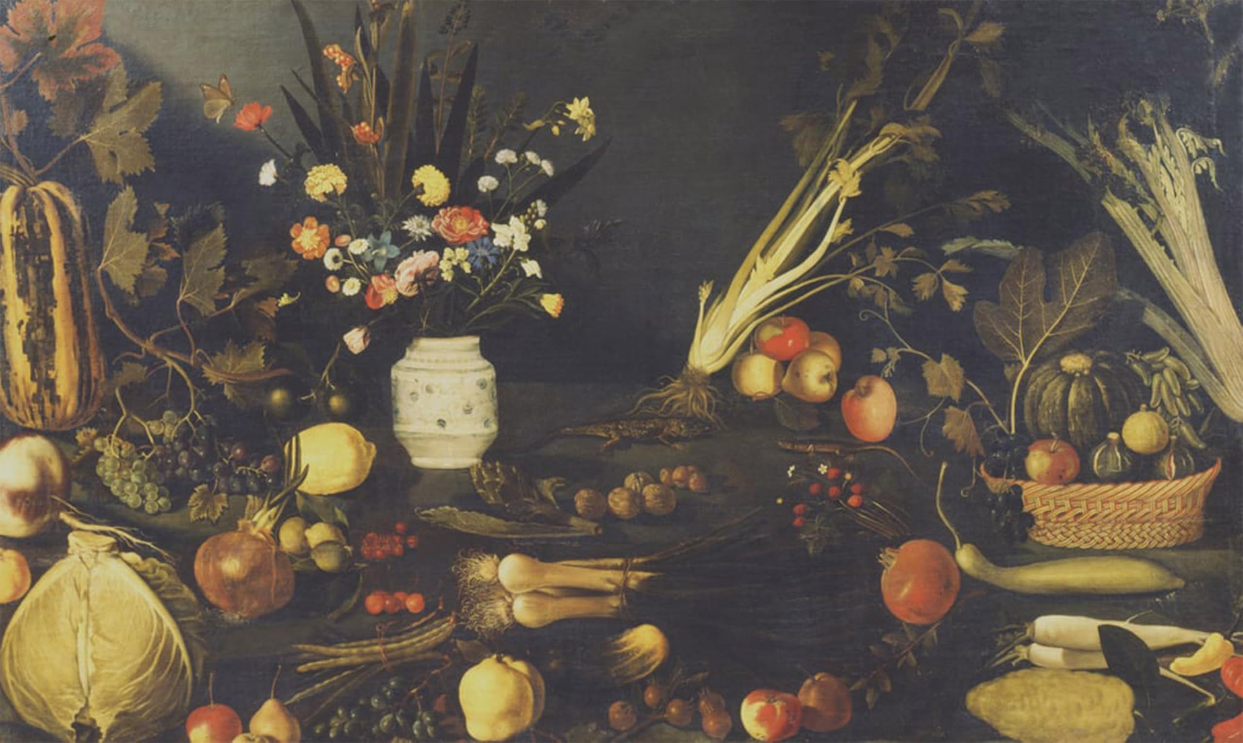 SERENDIPITP Vintage Picture Print on Canvas Wall Art Poster Still Life of Flowers Fruit and Vegetables by Merisi Caravaggio Artwork Print Poster for Wall Decor 60x90cm