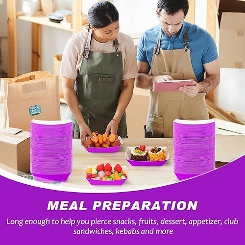 Miniatura 4 de 200 bandejas de papel desechables de papel para alimentos, barcos de cartón, bandejas para nachos, bandejas para perros calientes para carnavales,