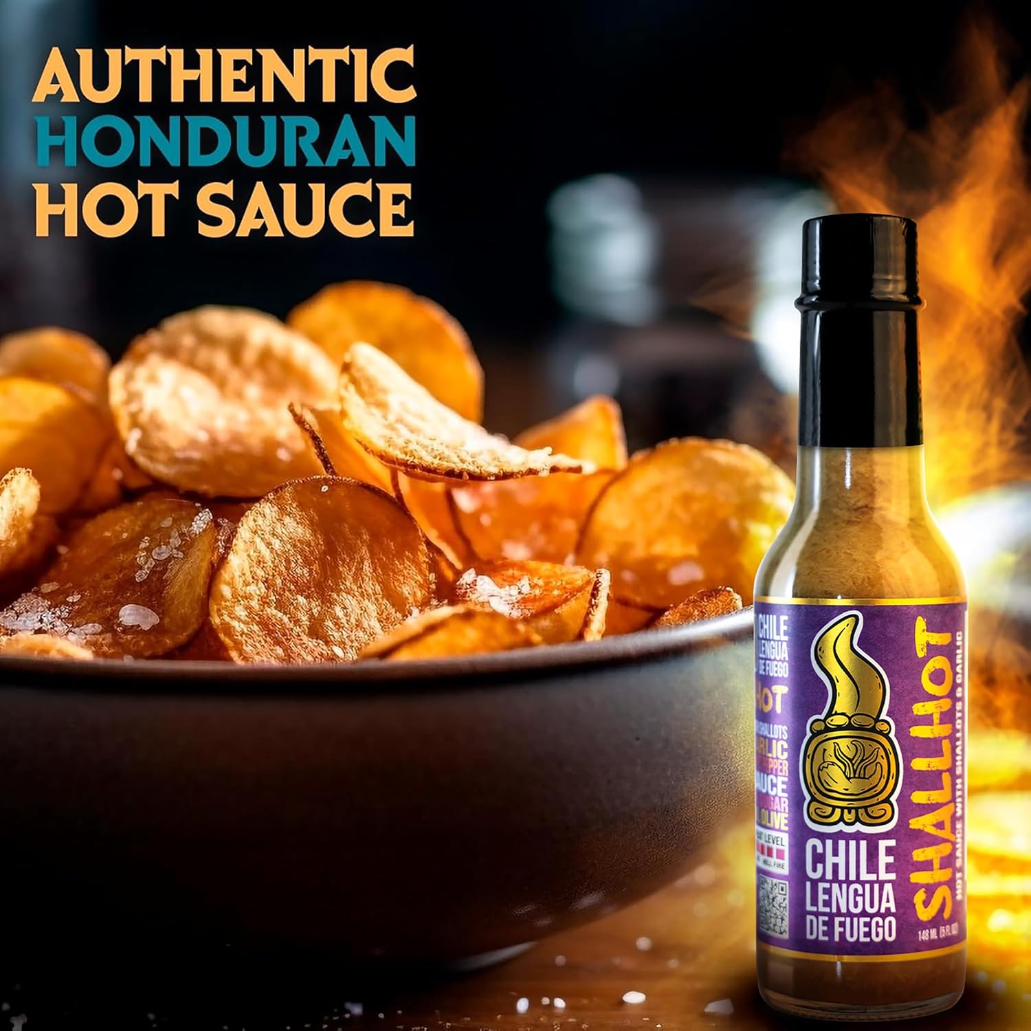 Chile Lengua de Fuego Shallhot Hot Sauce â€“ 3 Bottles â€“ Scotch Bonnet, Shallots, Garlic & Soy Sauce â€“ Umami-Rich, Spicy Artisan Honduran Sauce â€“ All-Natural, Small Batch
