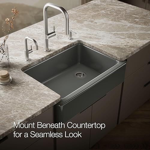 Vista 342 de Kohler Fregadero de la granja Kohler Whitehaven, Frente al delantal altos, K-6489-0, Blanco