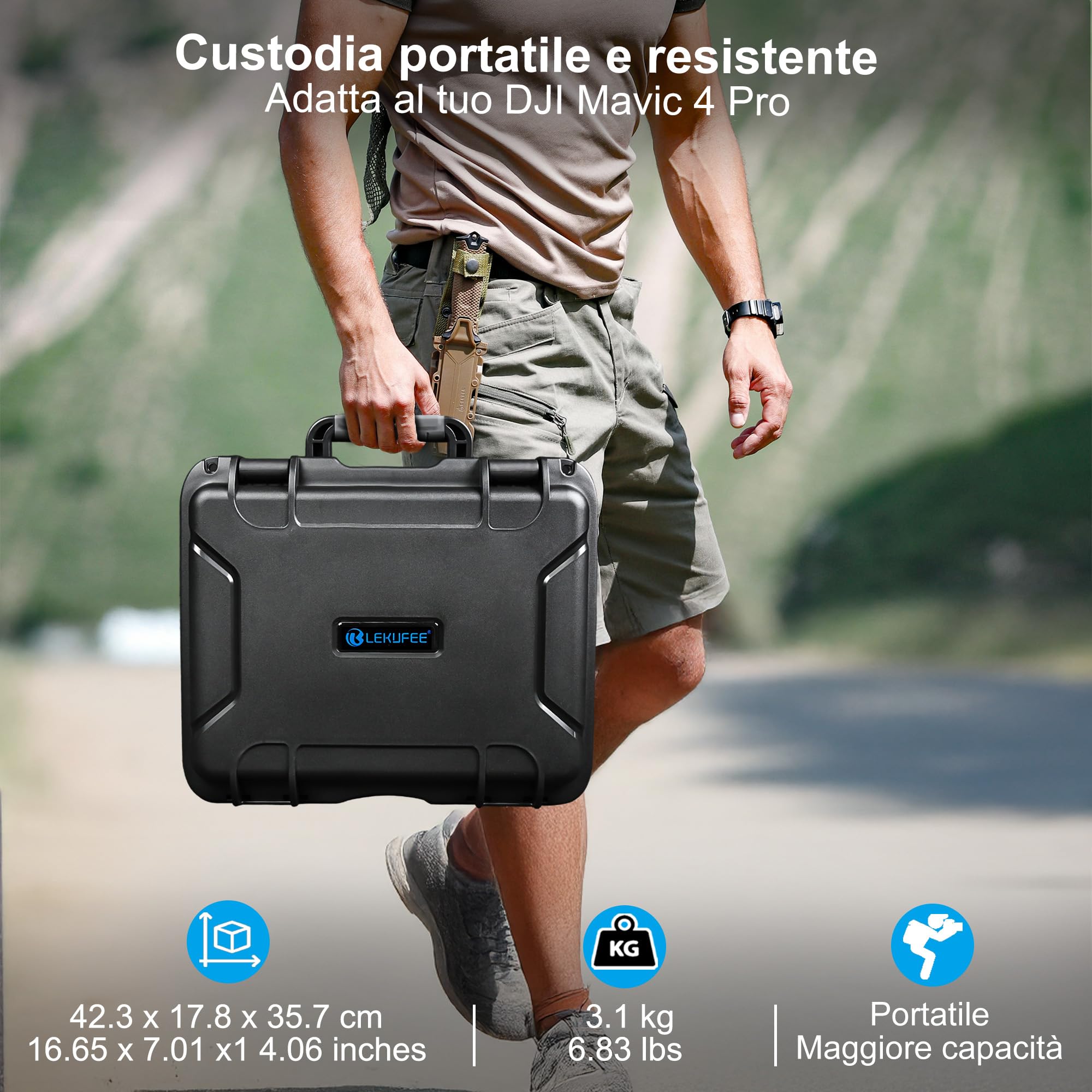 Custodia rigida impermeabile DJI Mavic 4 Pro, Creator Combo, Fly More Combo, DJI RC Pro 2/RC 2, 7 batterie, hub ricarica, accessori