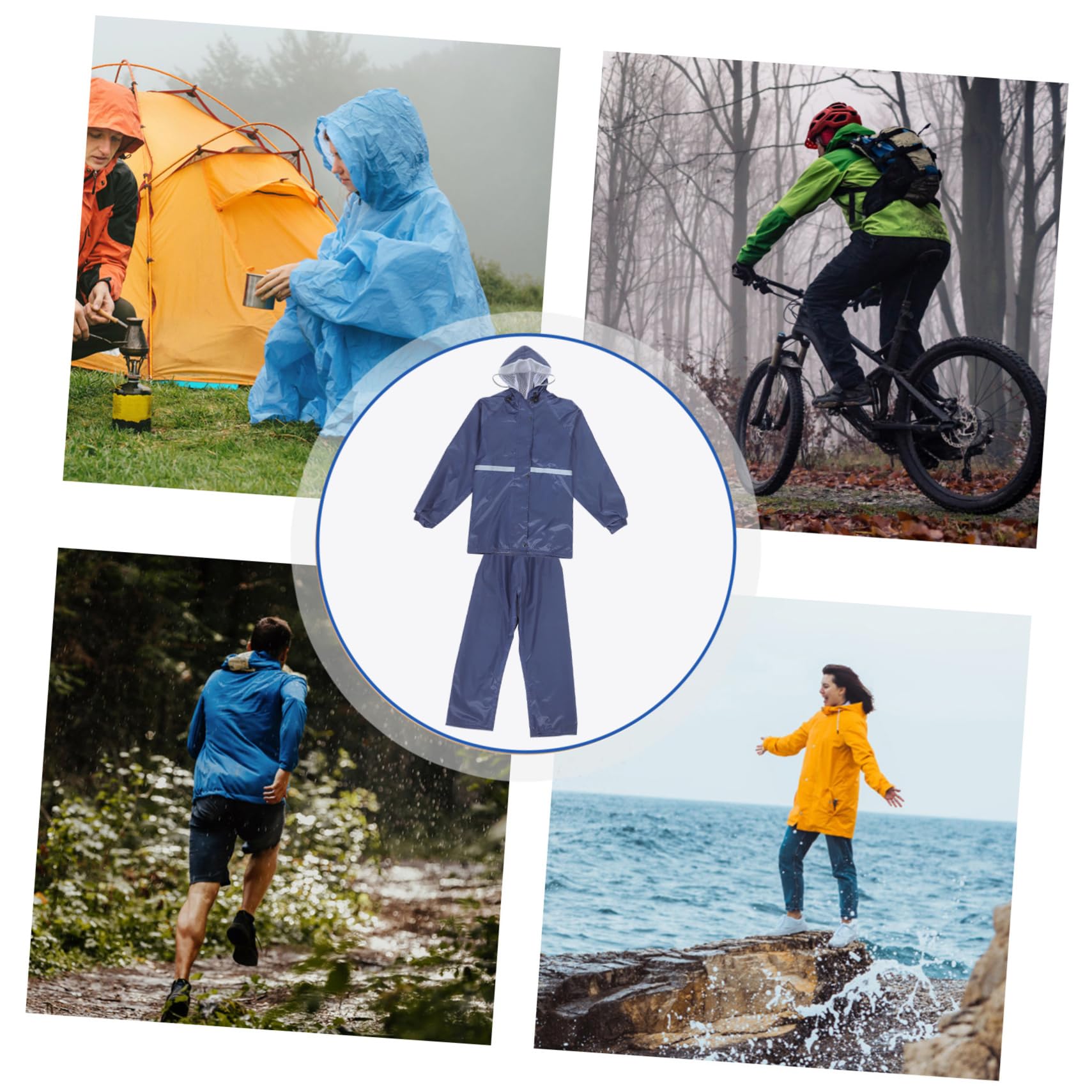 Veemoon Traje De Lluvia Reflectante para Motocicleta Y Bicicleta Impermeable De Doble Capa para Adultos Unisex para Actividades Al Aire Seguridad Nocturna