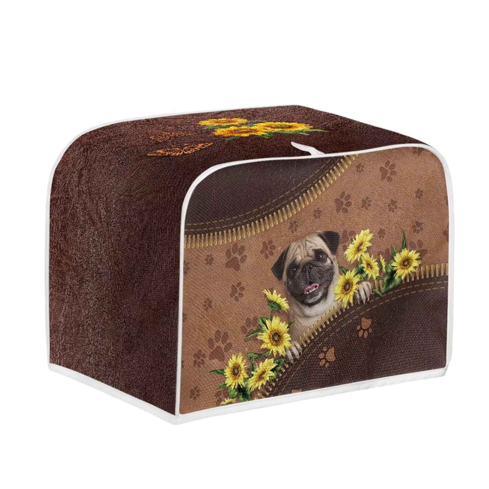 JSLXYYBQ Kitchen Toaster Cover Appliance Bread Maker Cover Bulldog Sunflower Dog Paws Print Toaster Oven Dust Cover for Protect Bread Machine