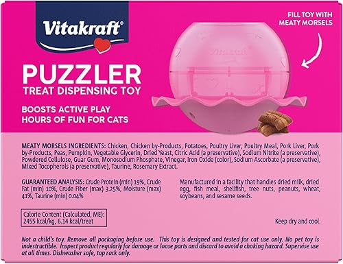 Miniatura 6 de Vitakraft Juguete dispensador de golosinas rompecabezas, combo de bocados carnosos