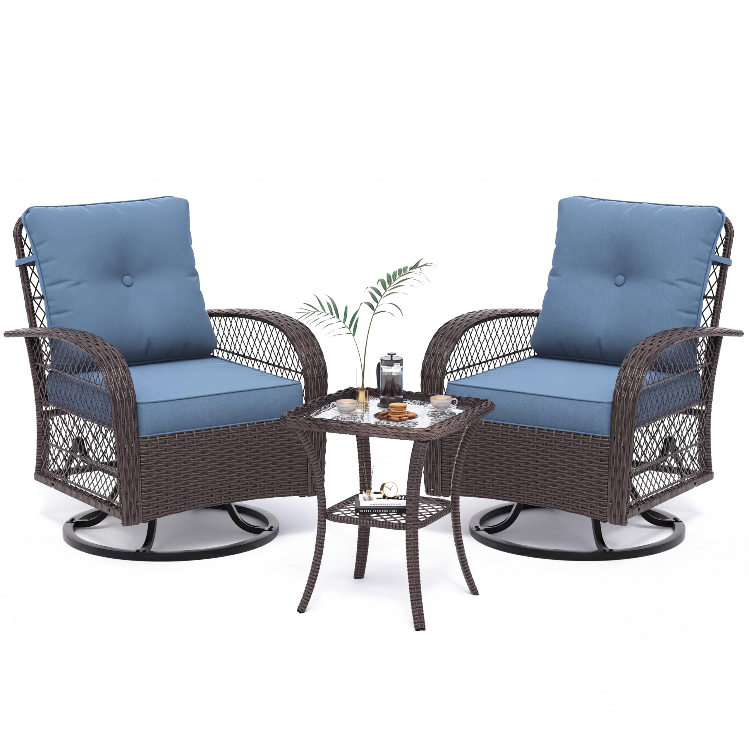 UDPATIO Swivel Rocker Chair Set