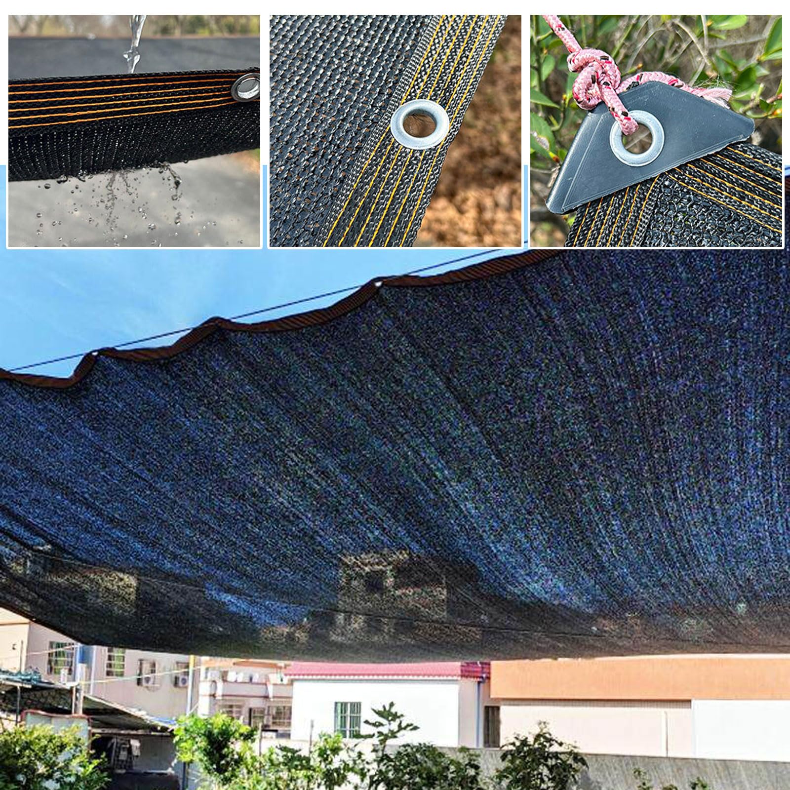 Tessuto ombreggiante al 90% per Il Giardino – Telo ombreggiante Resistente ai Raggi UV con Occhielli per Serre, patii, Piante, pergolati, pollai, cucce per Cani (7,6 x 9,1 m) – Traspirante e