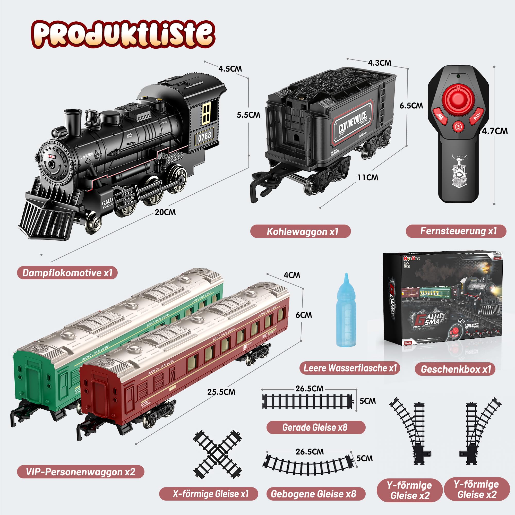 Hot Bee Set De Tren Navideño para Debajo del árbol, Sets De Trenes Recargables De Aleación, Vía De Tren De Juguete, Juguete para Niños, Regalo para Adultos, Niños Y Hombres