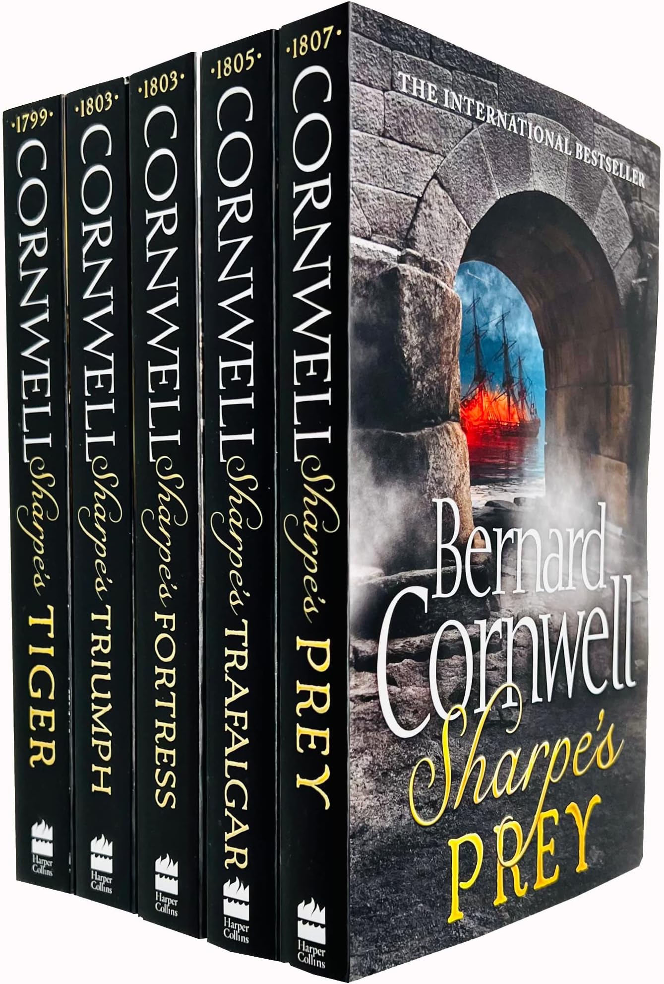 Bernard Cornwell's Richard Sharpe's Series 1 to 5 Books Set (Prey, Trafalgar, Fortress, Triumph, Tiger)