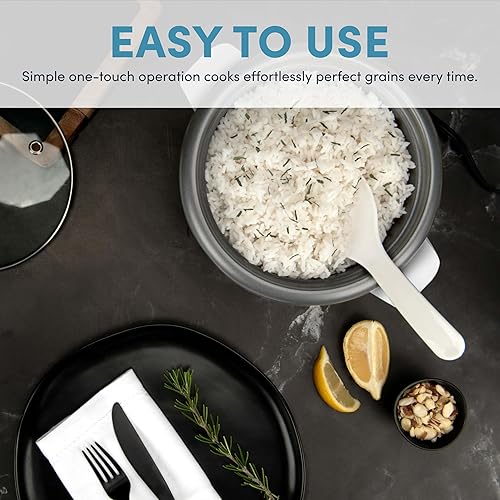 Vista 3 de Aroma, electrodomésticos ARC-363NG Cocedero de arroz de 6 tazas (cocinado), blanco, un solo toque, 3 no cocinado, 1.5 qt