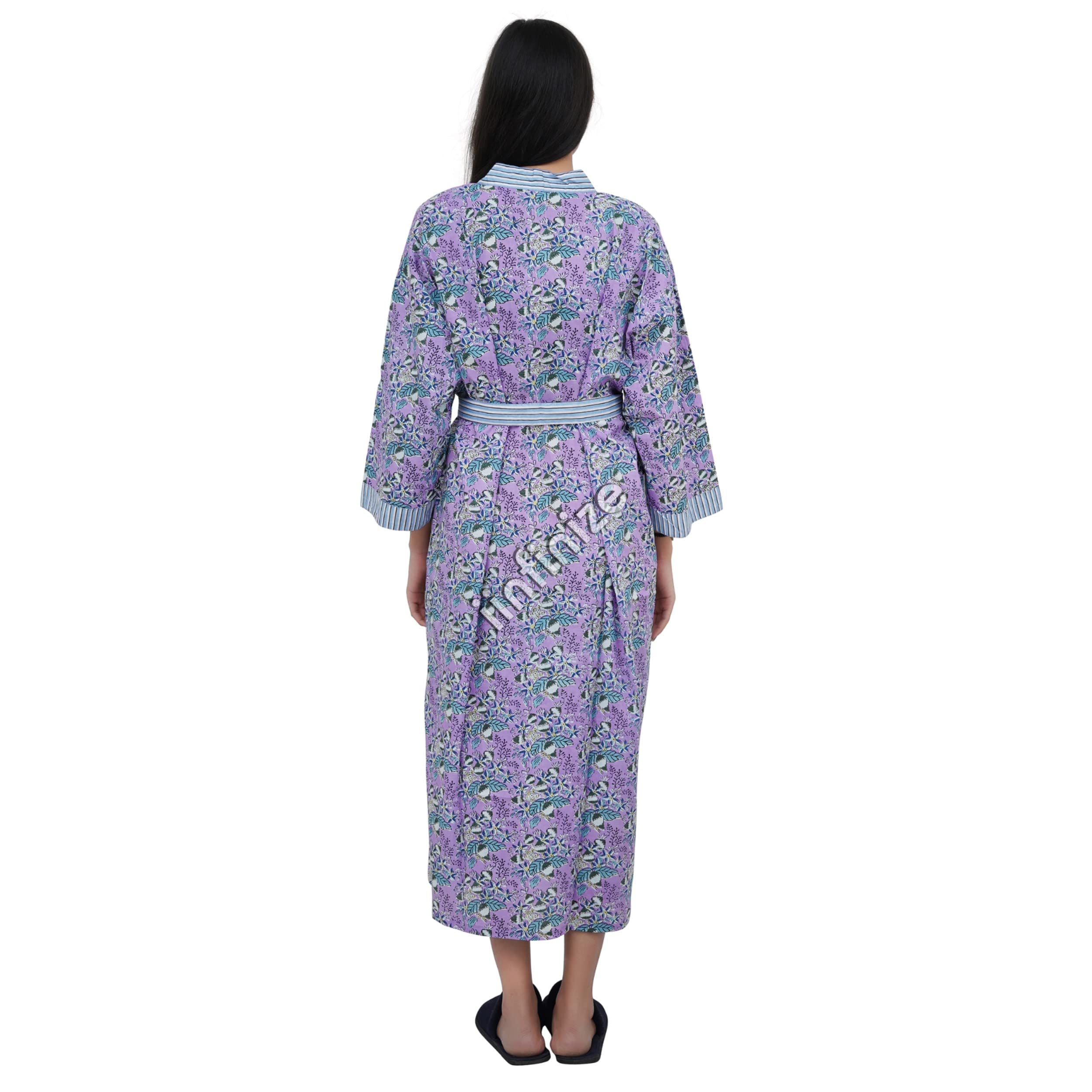 Kimono szlafroki kąpielowe Nighty dla kobiet bawełniana odzież kąpielowa okrycie bikini 2 kieszenie kostiumy plażowe kardigan topcoat, NIEBIESKI, rozmiar uniwersalny