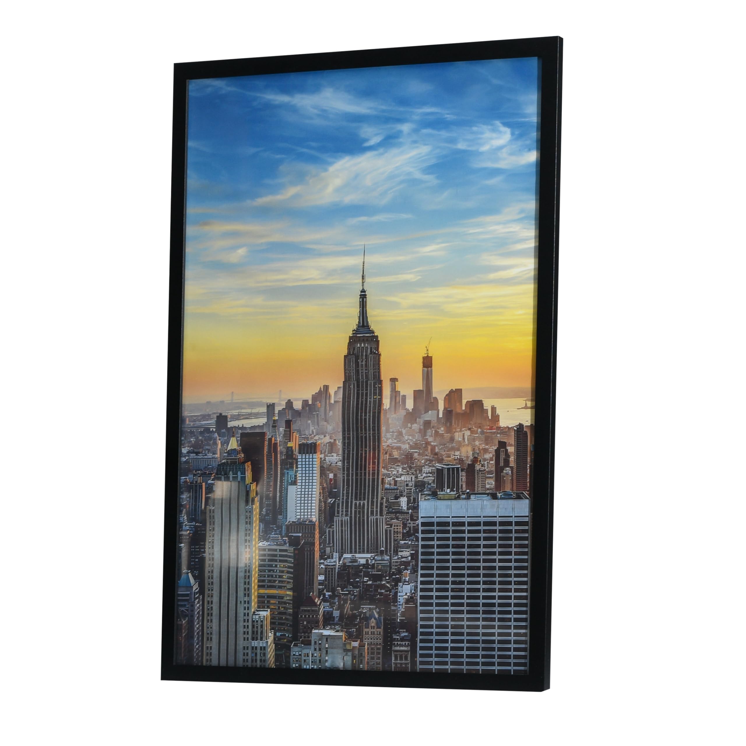 Frame Amo Black 24x32 Poster Frame, Smooth Finish, Acrylic Front, 1 inch Wide Border