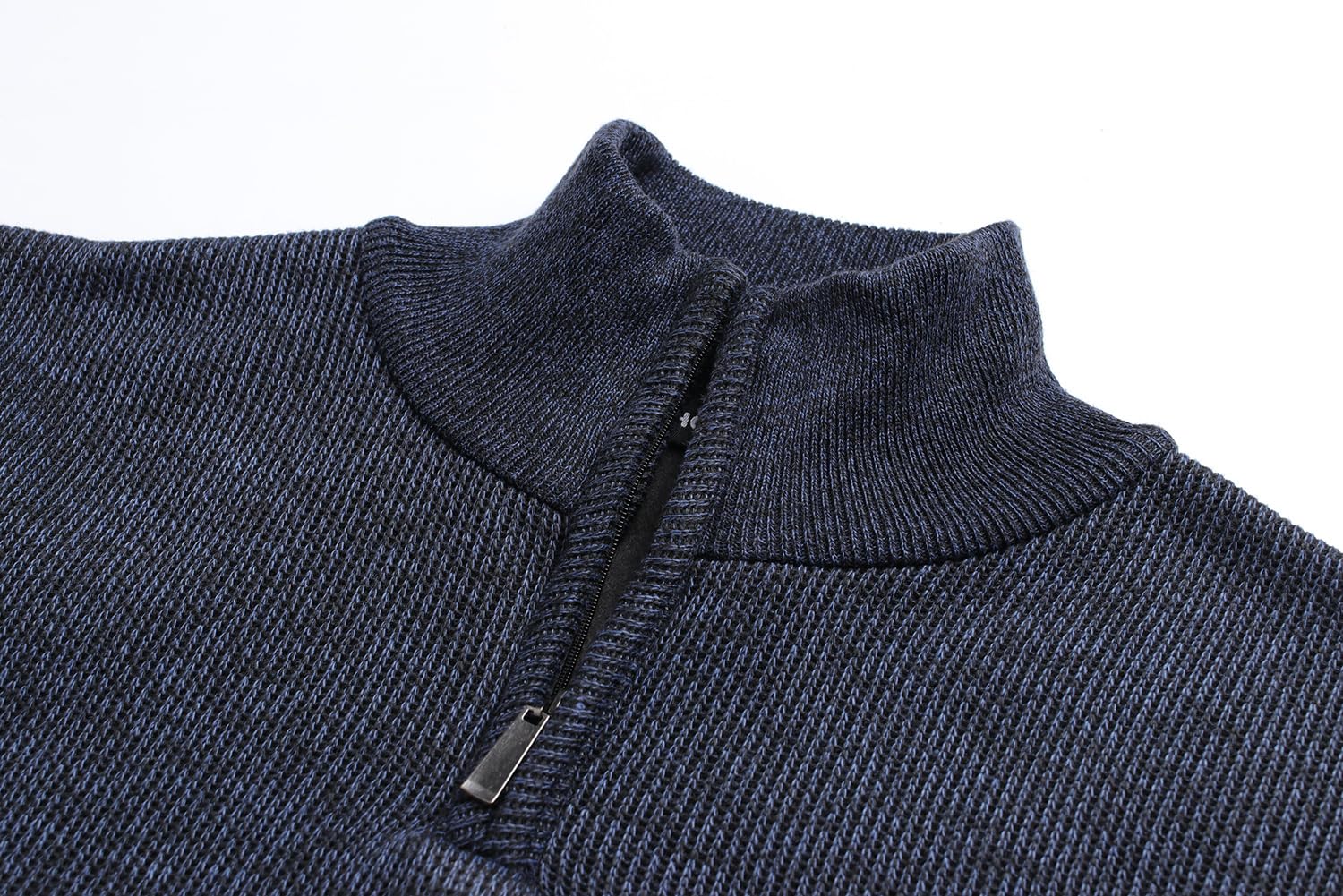 Jersey de Forro Polar para Hombre con Cuello Alto y Sudadera de Microfibra 1/4 Cremallera Manga Larga Jersey Ligero de Cuello Alto de Punto Grueso