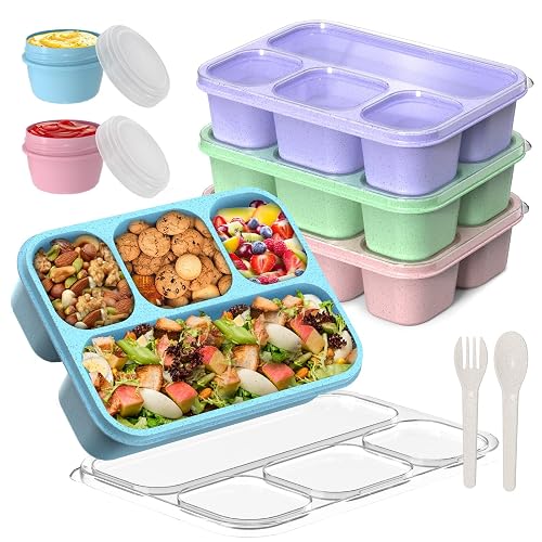 KHOXU Snackle Box Container 4-Compartment Bento Lunch Box