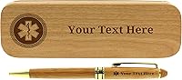 Vista 1 de Regalos EMT personalizados Grabado Pen Case Set EMS Plumas Personalizado Grabado Bambú Madera Regalo Pen Case Set