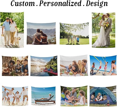 Miniatura 9 de CHENGYANG Tapiz personalizado con nombre y foto para colgar en la pared para boda, cumpleaños, día del padre, regalo del día de la madre y estética