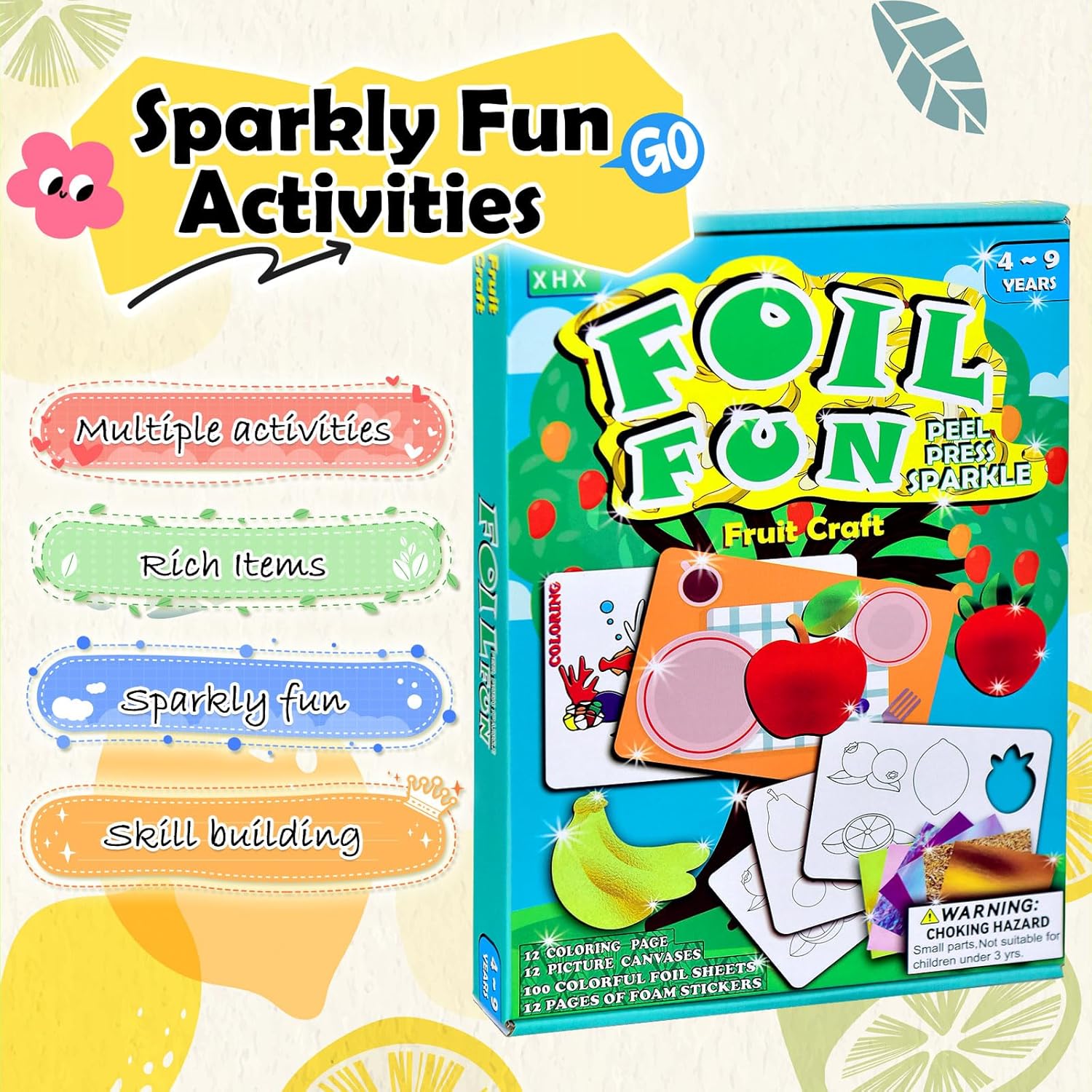 XHX Art & Craft Activity - Foil Fun, No Mess Art for Kids, Craft Kits & Supplies, DIY Creative Activity, Gifts for Boys & Girls Ages 4, 5, 6, 7, 8, 9, Travel Toys (Furniture)
