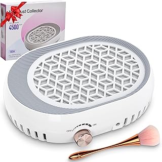 LSNDRGNail Dust Collector 4500RPM, Plug-in Professional Dust Collector for Nail Tech & Nails, Strong Suction Rotary Adjustable Speed, Manicure Pedicure Vacuum Fan for Salon Home Use