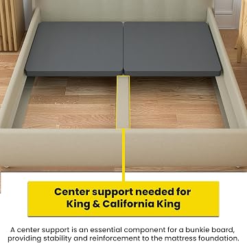 Spring Sleep, 1.5-Inch Split Bunkie Board for Mattress/Bed Support - Fully Assembled, Improved Comfort and Support, Queen(Fold), Gray