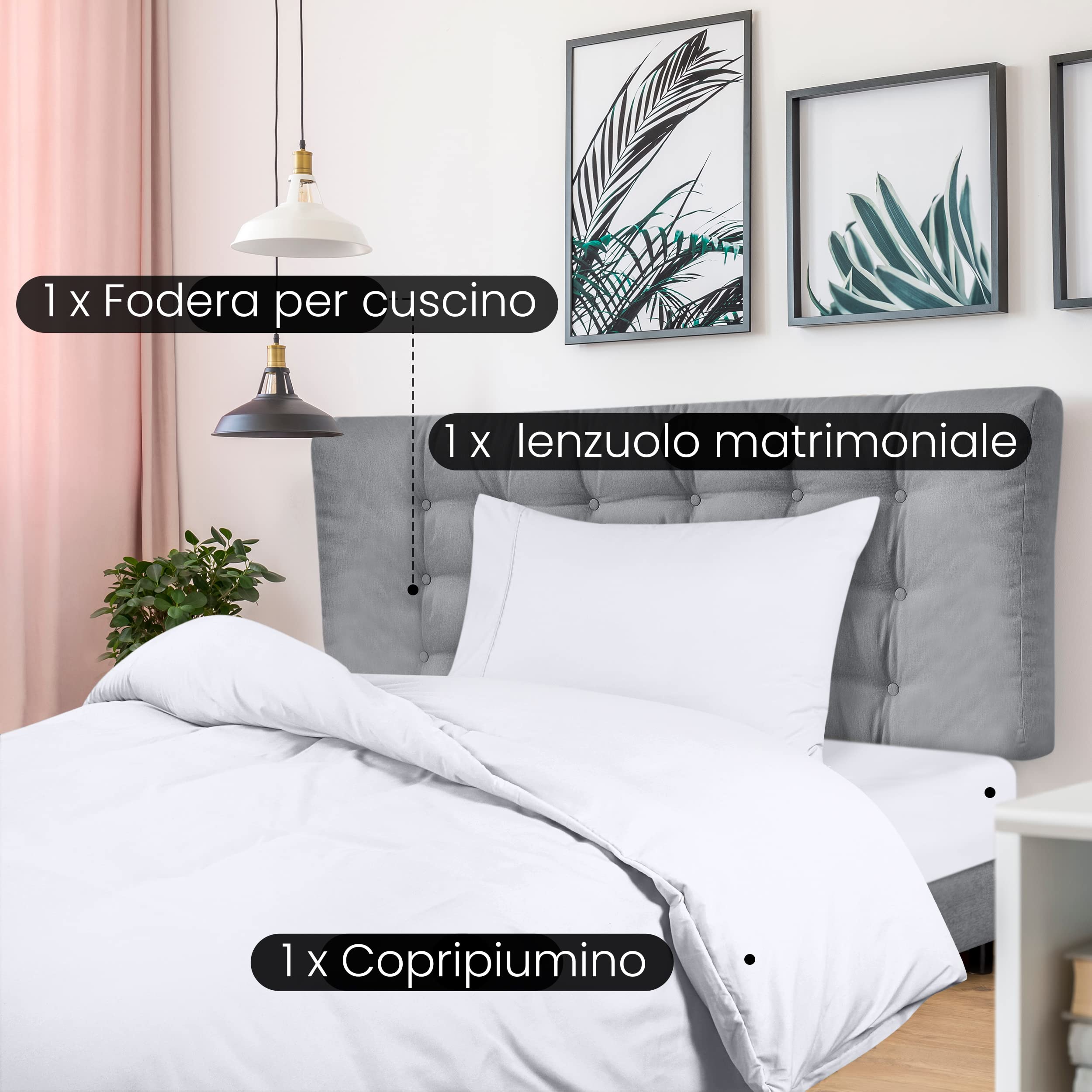 Set Copripiumino Utopia Bedding 3 Pezzi - Singolo Bianco In Microfibra Spazzolata - Foto 8