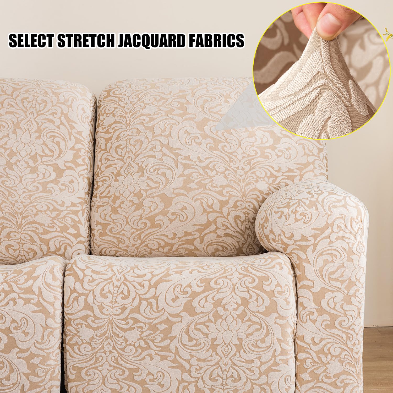 EBETA Elasticizzato Copripoltrona Fodera per poltrona, Fodera per poltrona relax in 4 pezzi, Coprisedile Chivas Poltrona Reclinabile Relax Completo con Tasche (Primavera