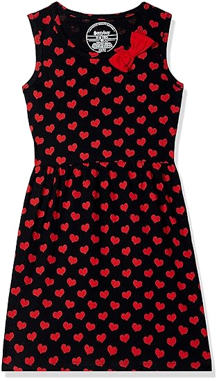 EASYBUY Girls Cotton A-Line Knee-Length Casual Dress