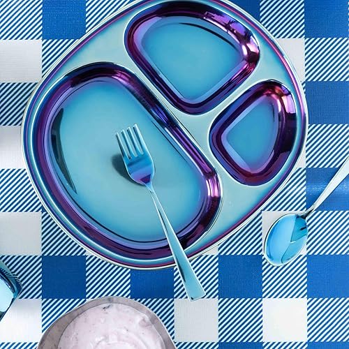 Miniatura 7 de Ahimsa Utensilios de acero inoxidable para niños, juego de tenedor y cuchara para niños, utensilios para niños pequeños, 100% libres de BPA y aptos