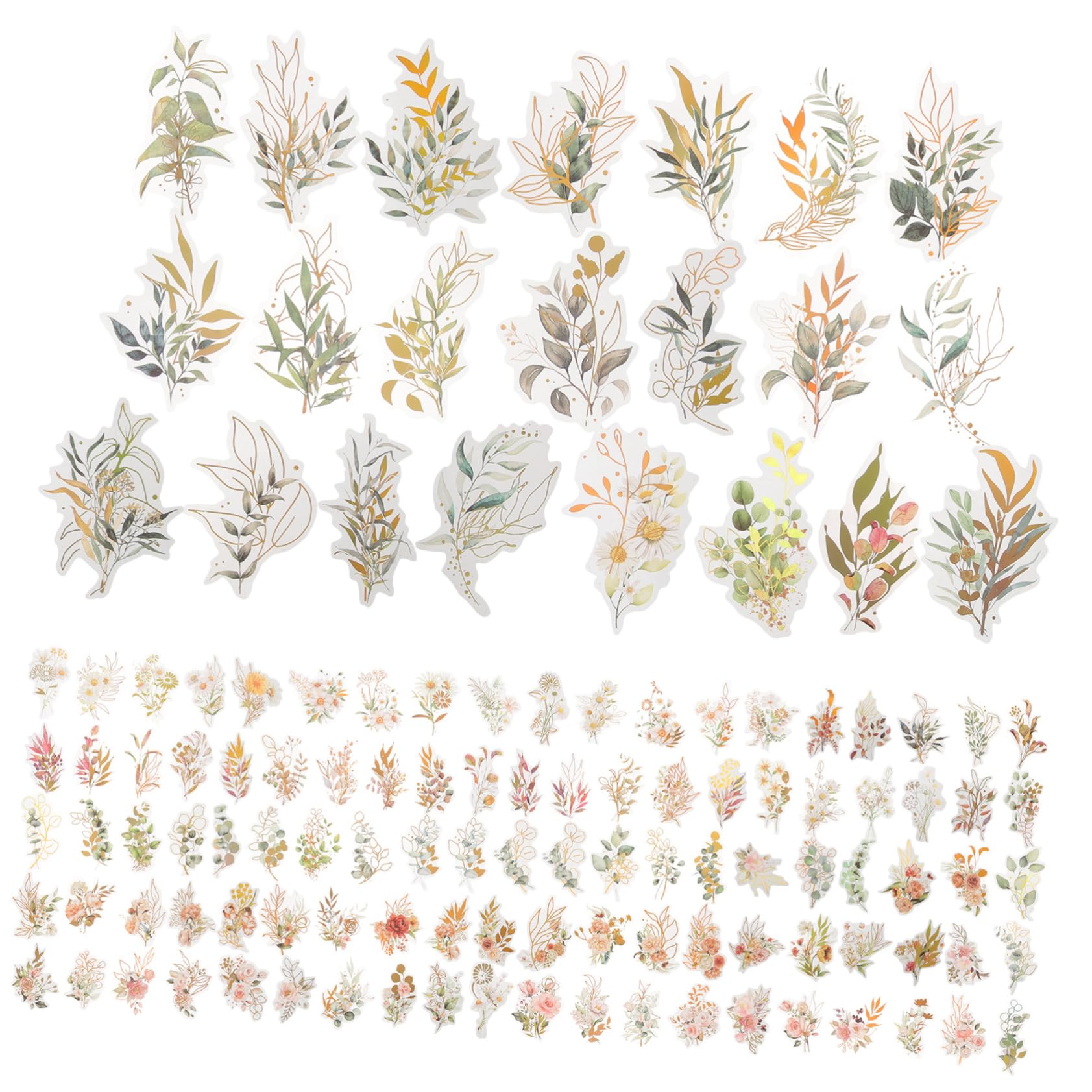 5 Set Adesivi Scrapbooking Holografici Da Decorazioni Per Album E Progetti Fai Da Te Stile Foglie E Piante Per Decorazioni 240 Pezzi * 5
