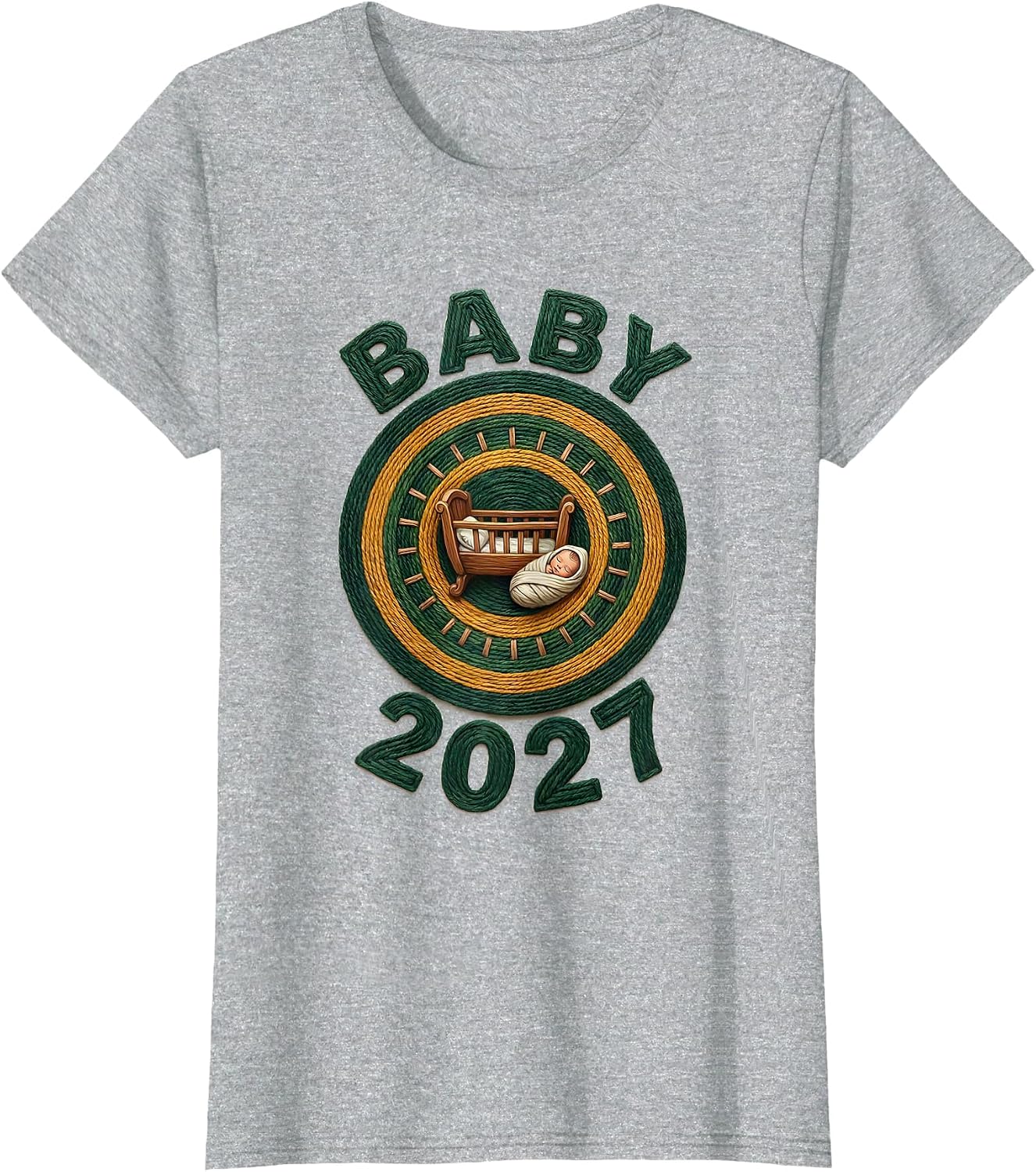 2027 Cradle Medallion New Parent Family Milestone T-Shirt image 4