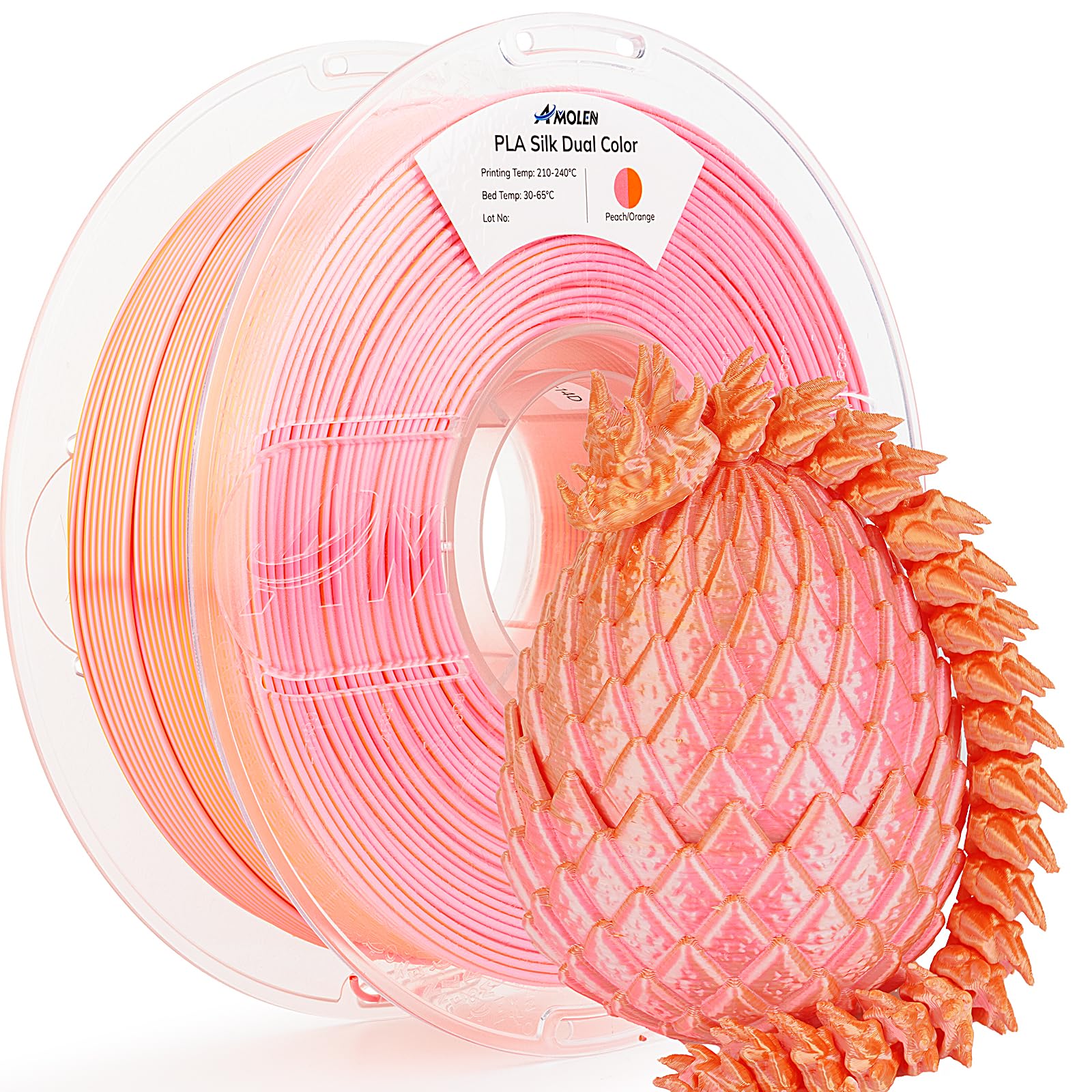AMOLEN Silk PLA 3D Filament - 4 Colors, Dual Color Printing -27