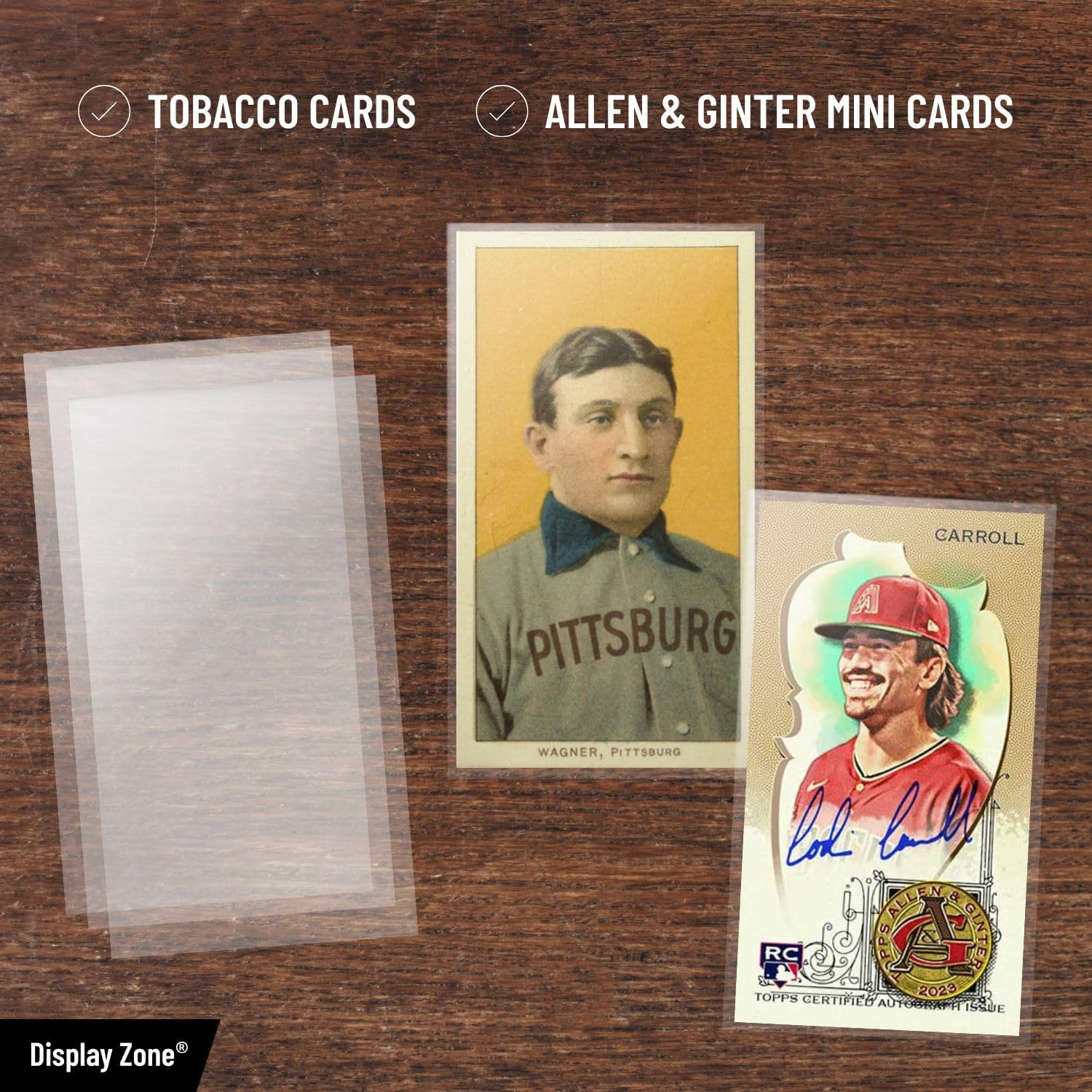(125 Count) Display Zone Tobacco Card Penny Sleeves for Allen & Ginter Mini image 2