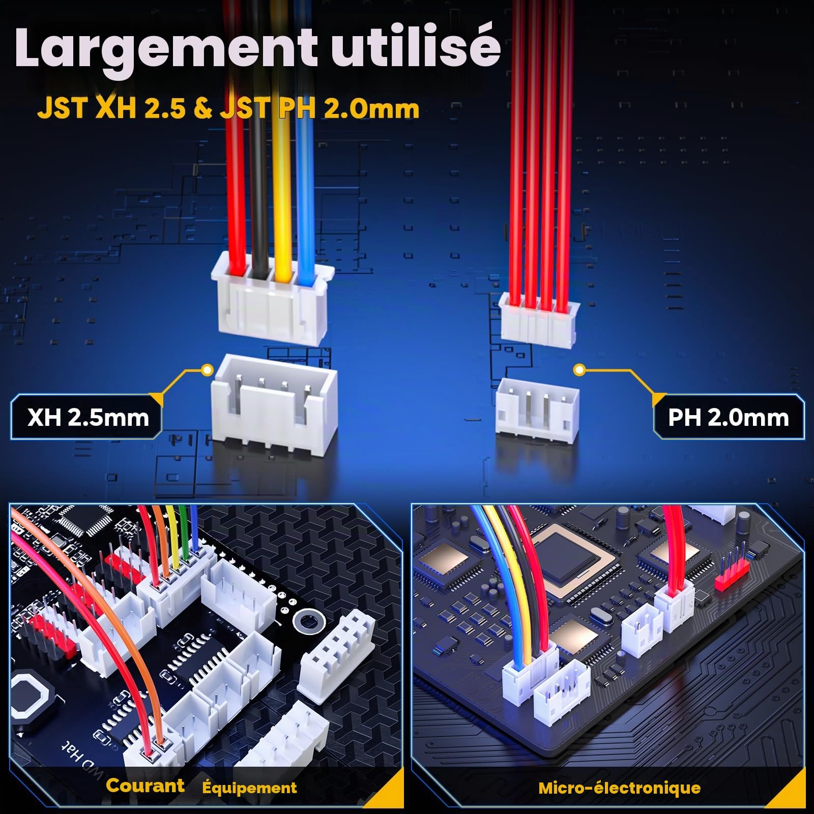 DxCRIMP Pince à Sertir JST, JST-PH 2,0 + JST-XH 2,5mm Connecteur Electronique Sertisseuse, 24 Sortes de Jeux de Connecteurs JST, avec Pince à Dénuder et à Sertir, 0,03-0,5mm², pour Dupont,JST,Molex