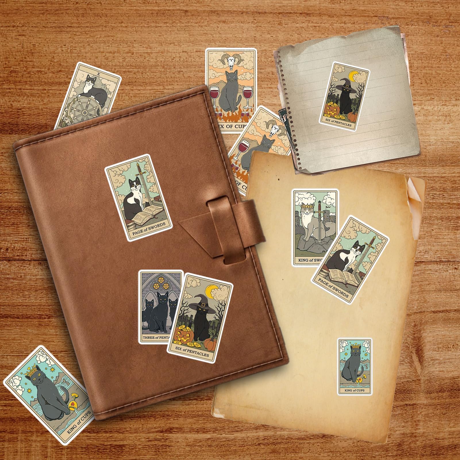 78 Pezzi Adesivi Tarocchi Vintage - Stickers PVC Per Scrapbooking E DIY - Foto 2