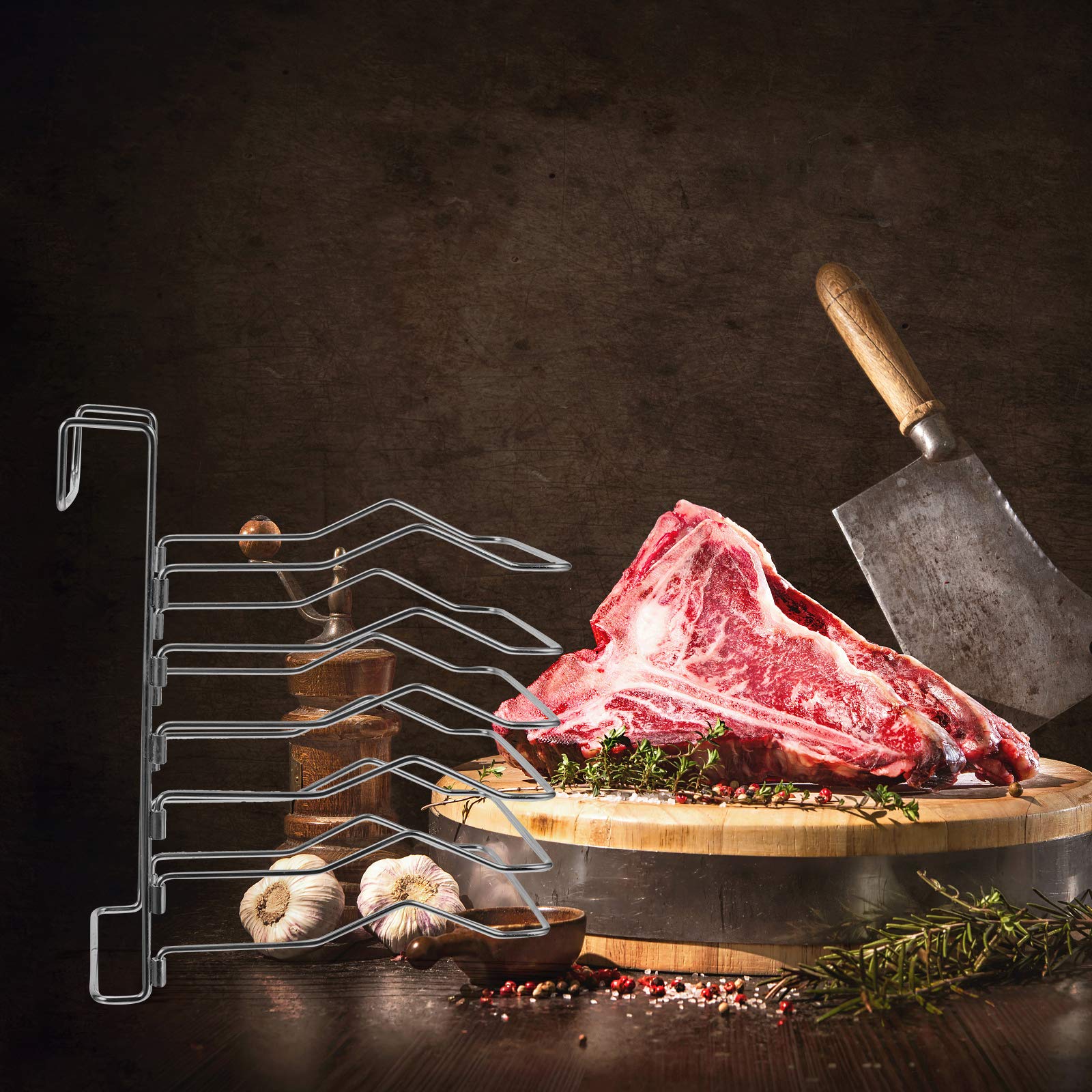 CLISPEED Divisore per Bistecche: Separatore Sous Vide in Acciaio Inox Accessori per Grigliate per Staccabile Regolabile per Portabistecca