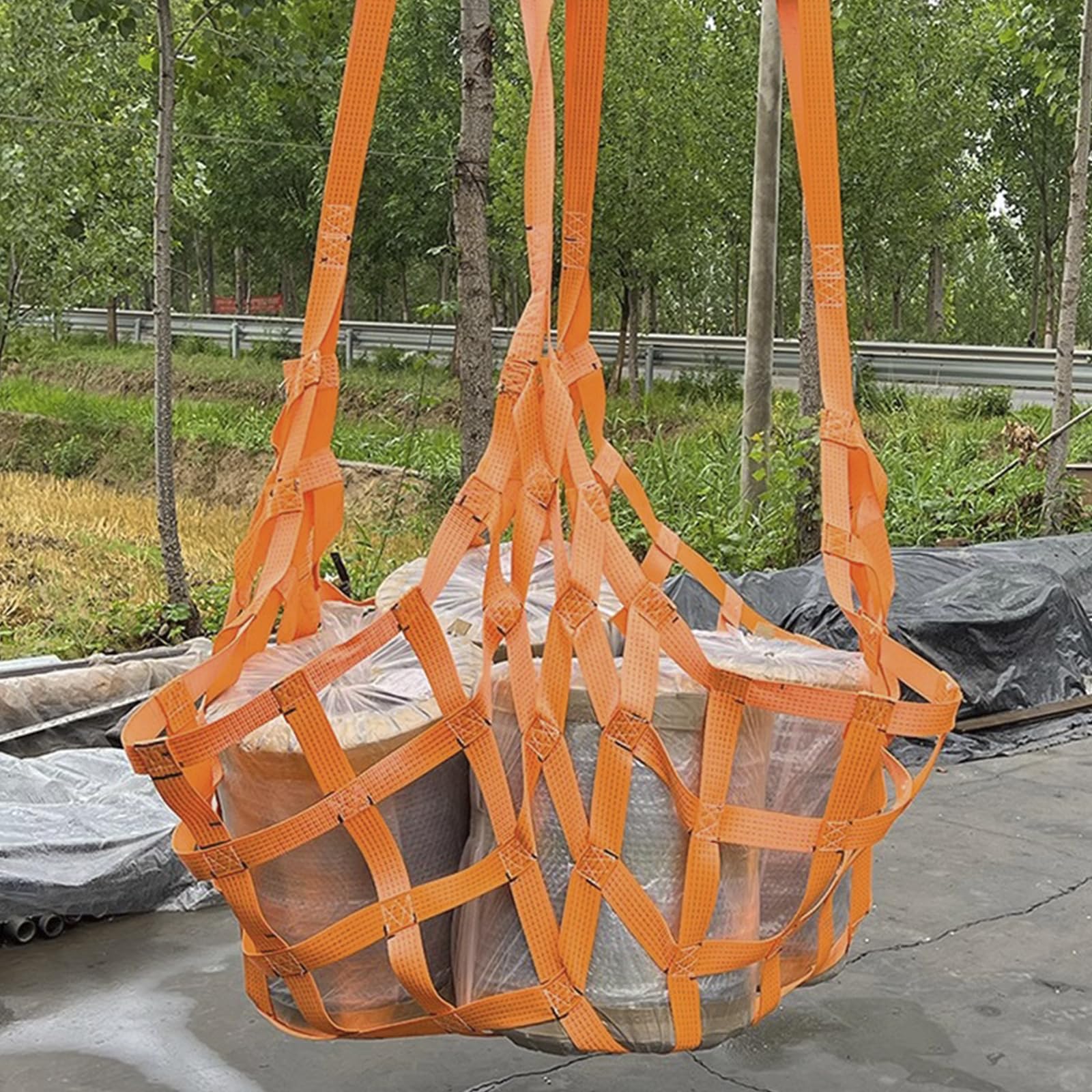 Filet de levage de 1 x 1 m, filet de chargement, filet de ceinture, filet de sécurité de charge, capacité de charge de 300 kg, résistance à la déchirure de la masque, résistance à l'usure, pour