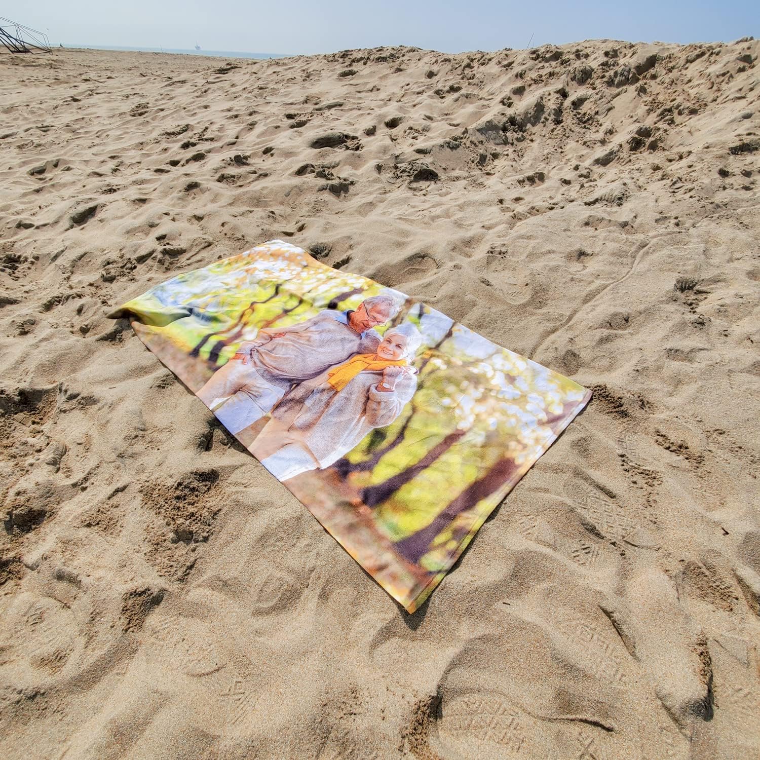 IT'S A SKIN Personalized Picture Image Beach Towel - Plush Customized Towel - for Beach, Pool Summer Fun - Personalize Towels - Honeymoon, Pets, Family