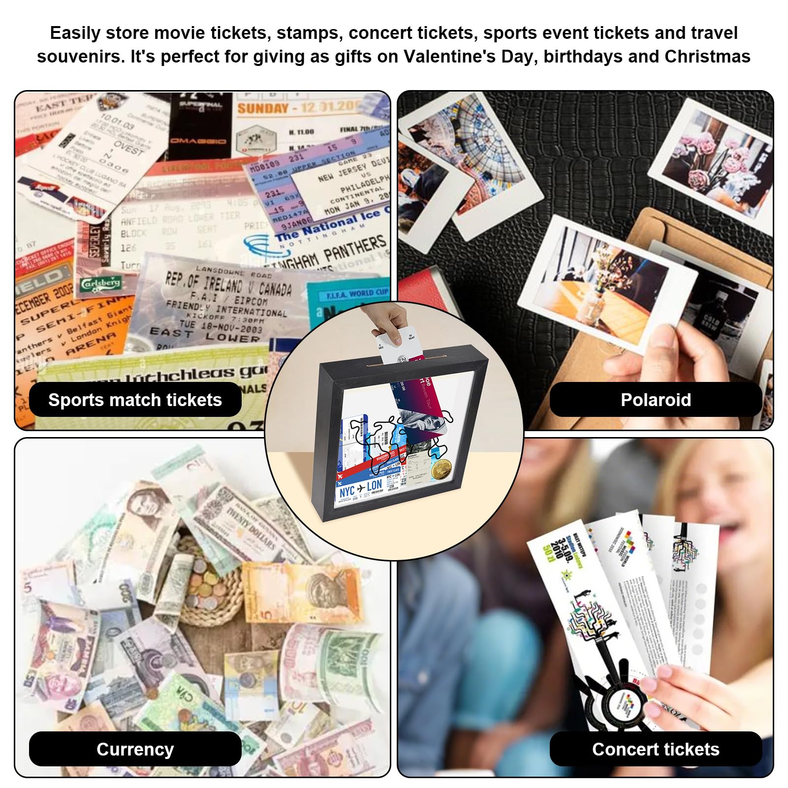 Travel Memory Boxes Keepsake Box Frame for Travel Memorabilia Display Case for Ticket Frame Memories Photo Frame Postcards - Image 4